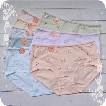 適合M~L 可愛兔子純棉內褲 女生內褲 中低腰 彈性舒適 好穿透氣 女三角褲 棉質 少女 現貨 蕎琪9138