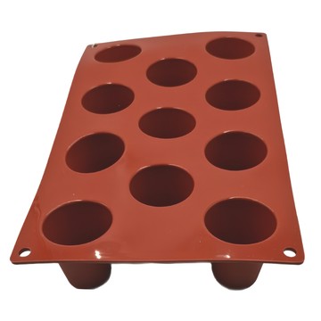 pavoni ITALIA 圓平底矽膠模 (圓柱形*11pc_45*48mm)  紅棕色  1個