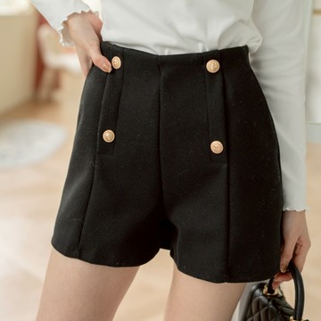 造型四釦A字後鬆緊短褲 PA9806-9【現貨】