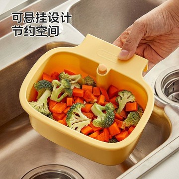 🛒臺灣24h🌳長方形瀝水置物架洗菜剩飯剩菜剩菜過濾網可掛式水槽廚房瀝水籃