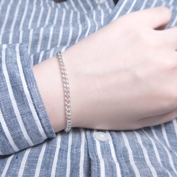 ART64 純銀 率性繩索手鍊(3.5mm) 925純銀手鍊 男生手鍊 中性手鍊