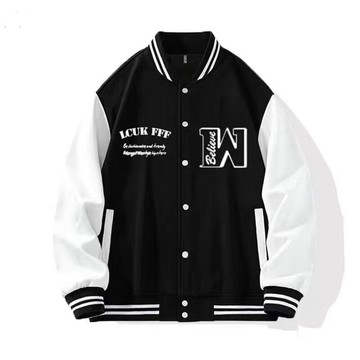 熱銷免運✨美式潮牌棒球服外套男春秋冬季寬鬆痞帥青少年男休閒夾克情侶上衣XE
