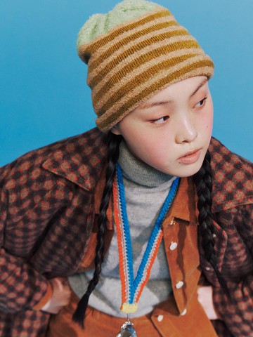 Wool Blend Roll-up Beanie [GREEN]