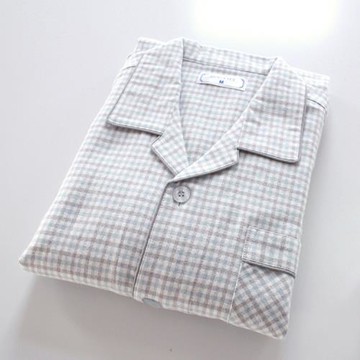 日本全棉男士長袖秋冬情侶睡衣