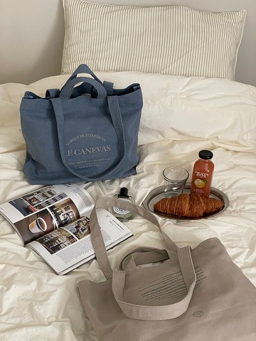 韓國 The Ally | CLAIR ECO BAG | 帆布袋 | 全藍 | 環保袋 手袋