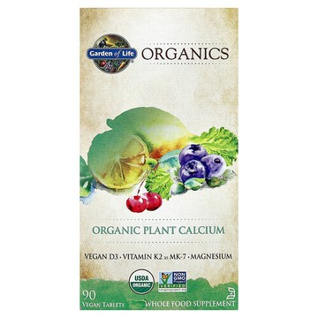 Garden of Life, MyKind Organics 有機植物鈣全素食片，90 片裝