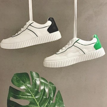 FINDSENSE品牌 男 撞色 低幫 系帶 圓頭 PU 休閒鞋 低跟鞋 板鞋