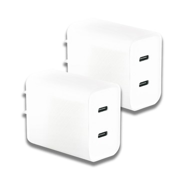 Dr.AV TYPE-C雙口2.4A智能充電器2入(USB-524C)