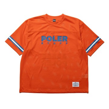日本限定 POLER S/S MESH JERSEY 戶外時尚網布休閒上衣 / 橘 - L