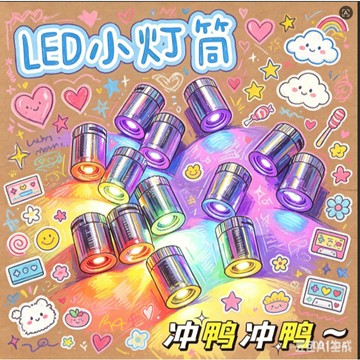 ⚡匠心優選現貨隔日達⚡LED小燈筒轉轉筆燈芯水晶電子底座髮光手工diy旋轉開關電鍍配件燈 ZMCD