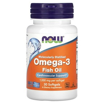 NOW Foods, Omega-3 魚油，1000 毫克，30 粒軟膠囊