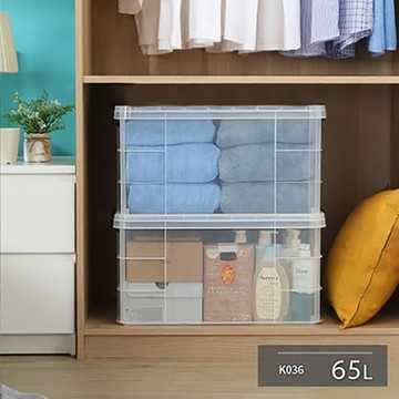 KEYWAY強固型掀蓋整理箱/K036/65L/透明