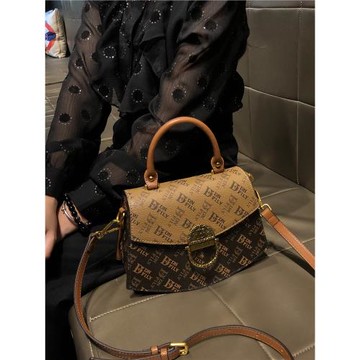 香港品牌高級感真皮手提扇子包包女2025新款流行冬季單肩斜挎小包