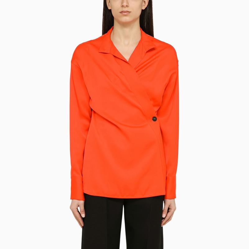 Ferragamo Shirt with asymmetrical closure orange