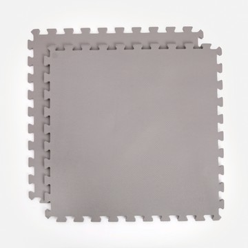 經典素色安全EVA巧拼地墊 卵石灰 60x60x1.2cm 4入 附邊條