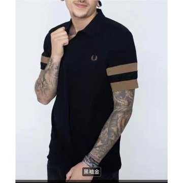 2025年熱銷麥穗派瑞男士修身全棉短袖拼色polo衫