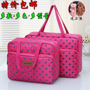 潮款包郵新款時尚波點手提包防水行李包韓版旅行包時尚女式休閑包