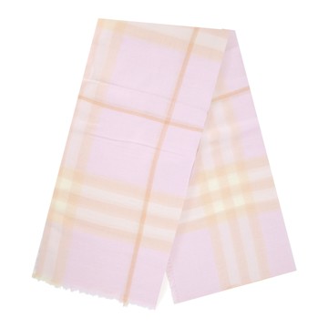 BURBERRY  格纹羊毛圍巾(粉色)
