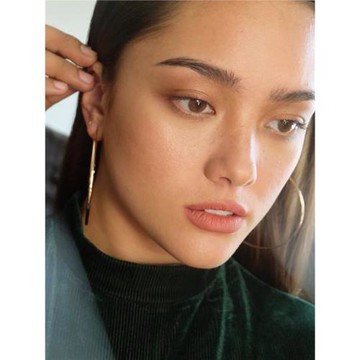 極簡歐美風INS博主嘻哈潮酷夸張hoop大圓環C形鍍金銀色防過敏耳環