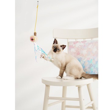 撩貓神器/可伸縮/可替換 | 手工逗貓棒-幻彩雪球 Pawsholic爪迷