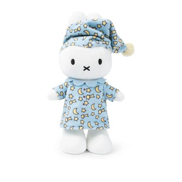 荷蘭 BON TON TOYS｜Miffy米菲兔填充玩偶- 晚安兔 藍 24cm