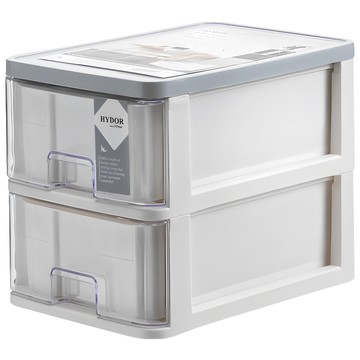 新喜多 抽屜盒 一物多用收納盒 自由組合 疊加收納  灰色  2層