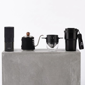 高端手沖咖啡套裝 電動咖啡磨/手沖壺/濾網/380ml 520ml保溫杯
