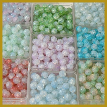 （10個/包）10mm透亮玉碎琉璃珠 冰裂串珠 手工DIY手鍊項鍊散珠 串珠 串珠材料 串珠材料包 珠珠材料 手串材料