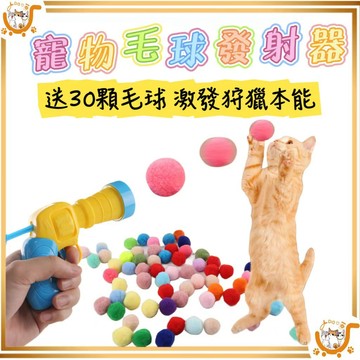 🔷台灣公司貨0運費🔷【發射器+30顆球】寵物毛球發射器 靜音逗貓球 逗貓神器 貓咪玩具 靜音球 貓咪自嗨玩具 寵物玩具