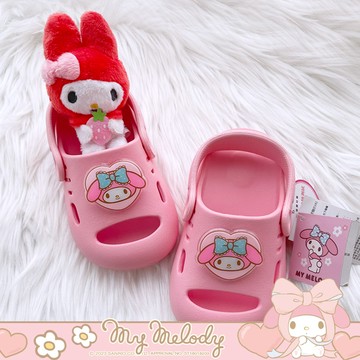 Ann’S正版三麗鷗授權-美樂蒂大臉系列防水洞洞鞋閃燈童鞋2.5cm-粉