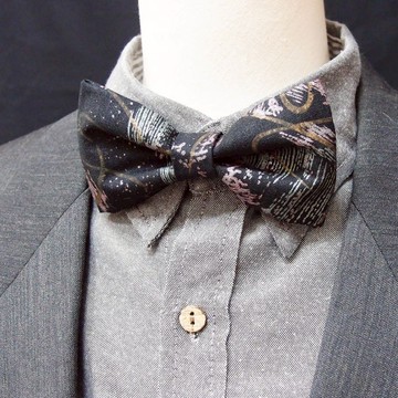 銀河亮蔥印花 黑領結 Bowtie