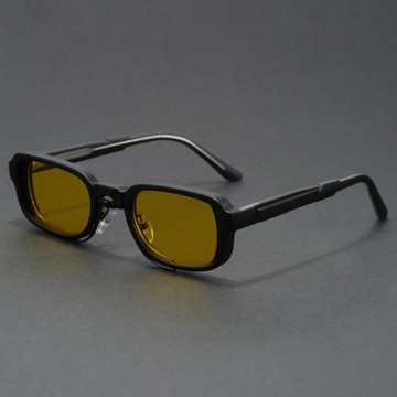 2025跨境新款丙酸插針方形太陽鏡 歐美百搭簡約窄框素顏穿搭墨鏡