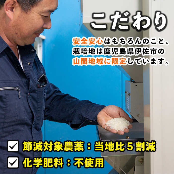 isa277 《数量限定》かめさんのお米(5kg・なつほのか・無洗米) 令和5年産 新米 山間の地区でしかできないこだわりの伊佐米