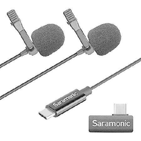 Saramonic Dual USB Type-C Microphone, Omnidirectional Lavalier Microphone with USB C Adapter for Pixel Samsung Galaxy Android iPad Pro MagicBook Youtu