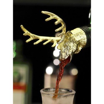 野格鹿頭酒嘴 不銹鋼酒嘴 馴鹿倒酒器 倒酒塞 紅酒塞創意鹿頭酒塞