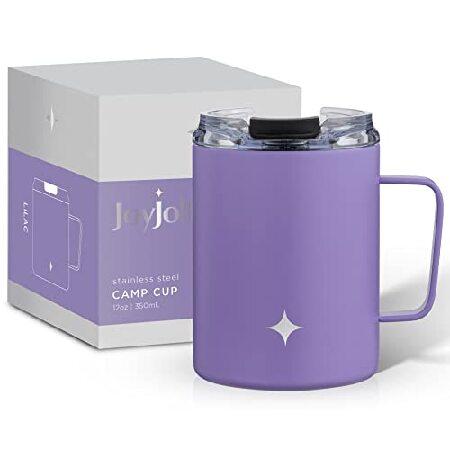 JoyJolt Triple Insulated Tumbler with Handle. 12 oz Tumbler Cup with Lid. Vacuum Sealed Copper Lined Double Wall Stainless Steel Tumblers. Travel Mug