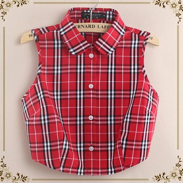 女性服飾配件假領子女百搭襯衫領子假領純棉格子打底裝飾領大碼衣領