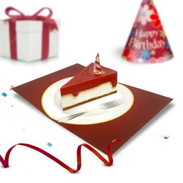 草莓起司蛋糕生日卡 | 生日彈出式卡片 | 生日快樂卡