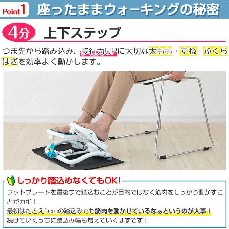 ステッパー モーションナビ 足踏み 健康器具 ダイエット 1年保証 足ふみ 運動器具 座ったまま ステップ エアロライフ 健康ステッパー 座ってできる  下半身強化 | LINEショッピング