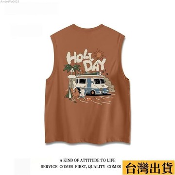 🌈台倉出庫🌈 男裝夏季無袖T恤背心男女同款潮流ins百搭學生透氣速乾坎肩運動上衣