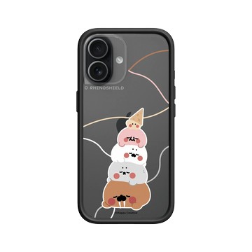 iPhone 17 Mod NX -邊框背蓋組合 (相機按鈕) 黑 - 無所事事小海豹 The Nothing Seal - 疊在一起變甜筒