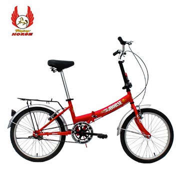 飛馬 20吋單速折疊車-紅 520-07