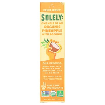 Solely, 水果乾，有機菠蘿和椰子，0.8 盎司（23 克）