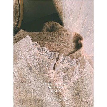 實拍◆"花的姿態"法式刺繡全蕾絲超唯美打底蕾絲衣。毛衣好伴侶