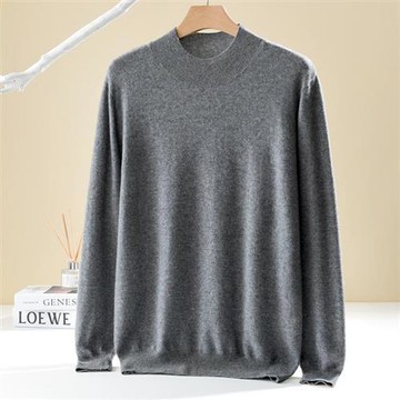 【米蘭精品】羊毛毛衣長袖針織衫-山羊絨保暖半高領百搭男上衣6色74hn14