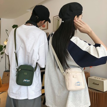 斜背手機包女  手機包小挎包男女款輕便斜跨小包包多隔層尼龍帆布手機零錢包小包