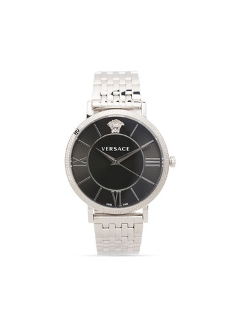 Versace - V-Eternal 45mm - women - stainless steel/glass/Sapphire Crystal - One Size - Black