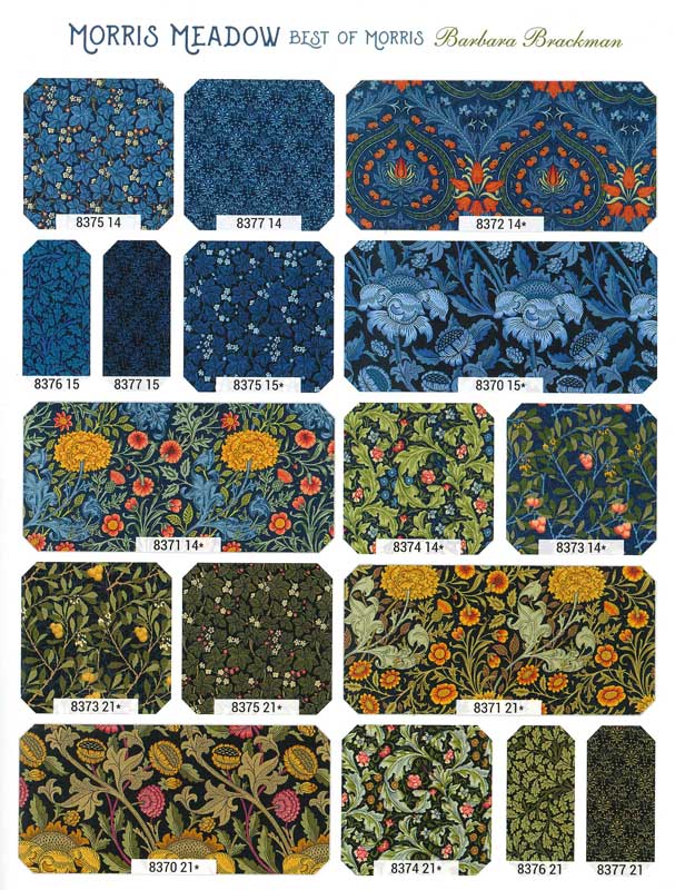 カットクロスセット moda fabrics モダ・ファブリックス William Morris ウィリアムモリス シーチング生地 Meadow 8370LC