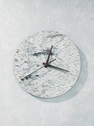 掛鐘藝術木製掛鐘閣樓風格裝飾藝術禮品樺樹皮