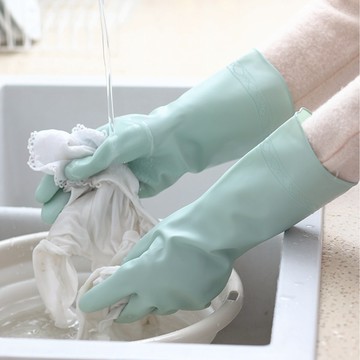 【隔日配】加厚耐用乳膠手套 家用廚房洗碗手套 橡膠防水防滑 衣服洗滌手套 居家清潔必備 附發票